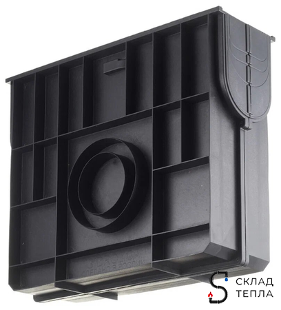 Пескоуловитель пластиковый Gidrolica Standart дял лотков DN100 500х160х420 мм. Вид 2.