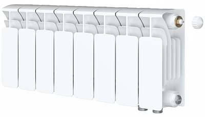 Радиатор биметаллический Rifar Base Ventil 200 - 8 секций (подключение нижнее справа)