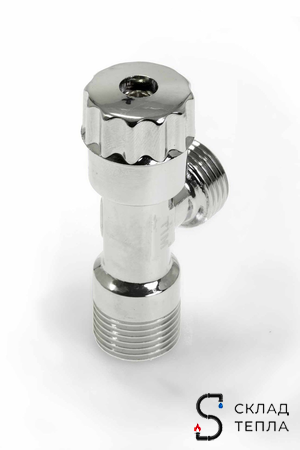 Вентиль угловой TIM - 1/2" x 1/2" (НР/НР, с отражателем, хромированный, 2шт). Вид 10.