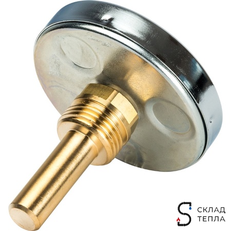 Термометр аксиальный STOUT - 1/2" (D63 мм, шкала 0-120°C, с погружной гильзой 75 мм). Вид 4.