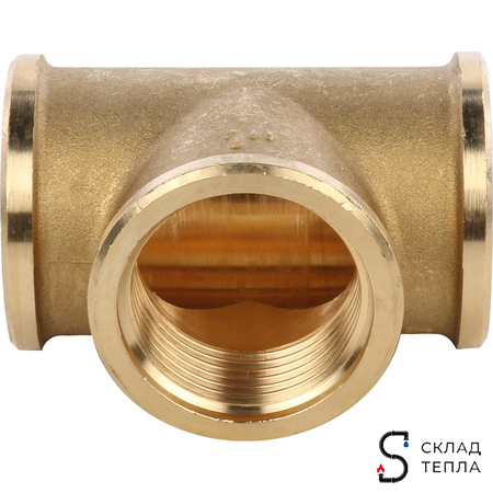 Тройник латунный резьбовой равнопроходный STOUT (ВР) - 3/8". Вид 3.