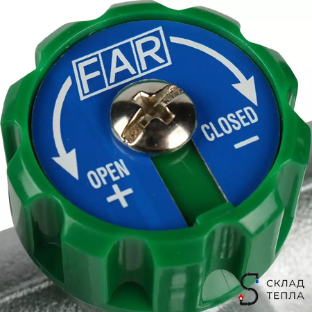 Коллектор FAR MULTIFAR 3822 - 1"(НР/ВР) на 3 контура 3/4"(плоское упл.). Вид 9.