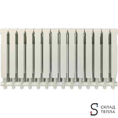 Радиатор алюминиевый STOUT Bravo 500 - 14 секций. Вид 4.