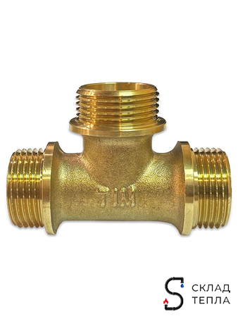 Тройник латунный резьбовой равнопроходный TIM (НР) - 2" (1шт). Вид 4.