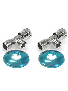 Вентиль угловой TIM - 1/2' x 1/2' (НР/НР, с отражателем, хромированный, 2шт)