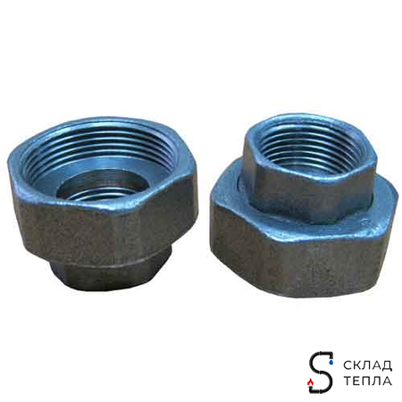 Трубное присоединение для насосов Grundfos, комплект G1/2" × R1" AG, чугун. Вид 1.