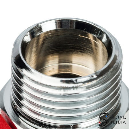 Кран шаровой мини STOUT - 3/8" (НР/ВР, PN15, Tmax 90°С, ручка-флажок красная). Вид 4.