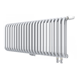 Радиатор 2 трубчатый Rommer Ventil 300 - 22 секции (нижнее подключение, цвет белый RAL9016)