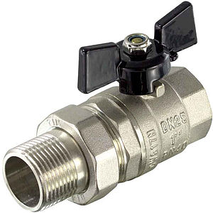 Кран шаровой полнопроходной TIM - 3/4' (ВР/НГ, PN40, ручка-бабочка черная)