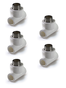 Тройник комбинированный с наружной резьбой TIM - 20 x 3/4' (комплект- 5 шт.)