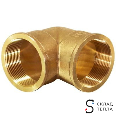 Отвод 90° латунный резьбовой равнопроходный TIM (ВР/ВР) - 3/4" (1шт). Вид 2.