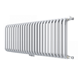 Радиатор 2 трубчатый Rommer 300 - 25 секций (боковое подключение, цвет белый RAL9016)