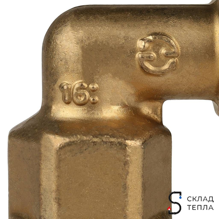 Переход на внутреннюю резьбу угловой STOUT - 16 x 1/2" (для труб из сшитого полиэтилена, 2шт). Вид 8.