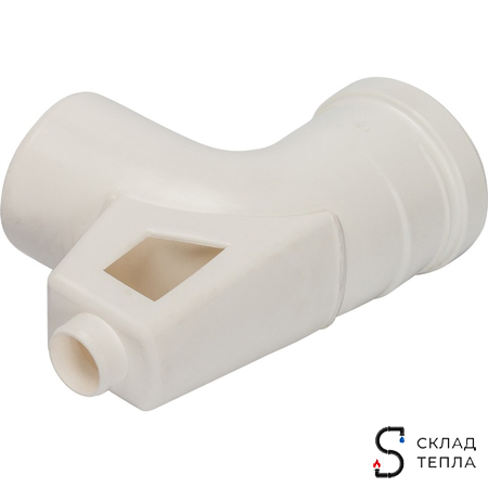 STOUT Элемент дымохода конденсац.угол 87° DN80 м/п PP-FE с кронштейном. Вид 3.