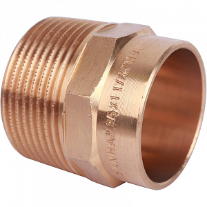 Переход на наружную резьбу Sanha 35х1 1/4'  для медных труб под пайку 4243g