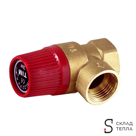 Клапан предохранительный TIM - 1/2" х 3/4" (ВР/ВР, Рн 3 бар, для систем отопления). Вид 5.