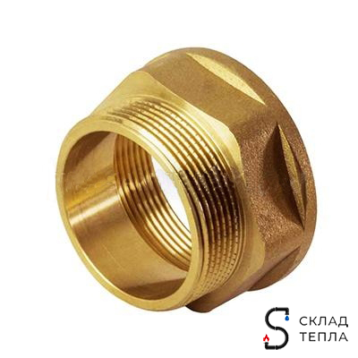 Переходник латунный с внутренней резьбой на наружную TIM - 1/2" x 1/4". Вид 1.