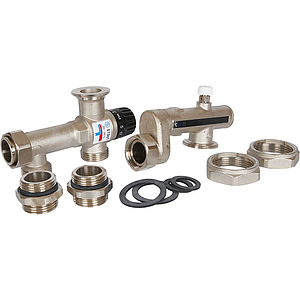 Насосно-смесительный узел STOUT - 1' (с термостатическим клапаном 20-55°C, без насоса)