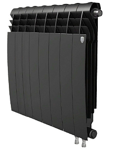 Радиатор биметаллический Royal Thermo BiLiner 500 V Noir Sable (Н) (Чёрный) - 8 секций