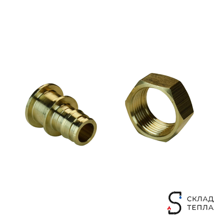 Переход на накидную гайку РОС - 20 x 3/4" с прокладкой (аналог Uponor и Usystems). Вид 2.