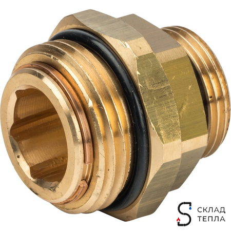 Насосно-смесительный узел STOUT - 1" (с термостатическим клапаном 30-60°C, без насоса, латунный)*. Вид 7.