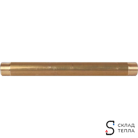 Удлинитель резьбовой STOUT - 1/2" длина 200 мм (НР/НР, цвет латунный). Вид 3.