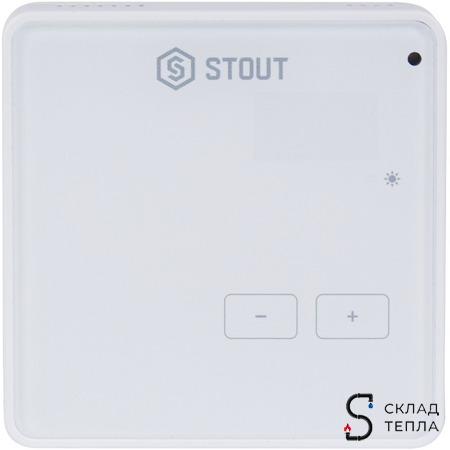 STOUT Беспроводной комнатный регулятор R-8z, белый. Вид 1.