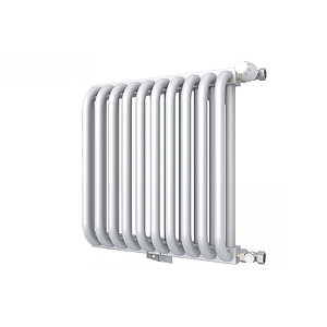 Радиатор 2 трубчатый Rommer 500 - 11 секций (боковое подключение, цвет белый RAL9016)