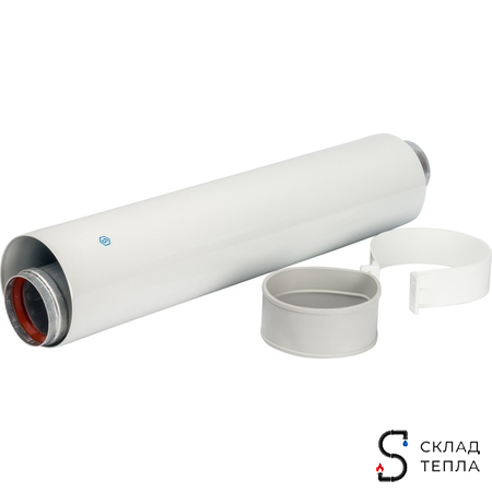 Труба для коаксиального дымохода STOUT D60/100 мм, длина 500 мм. Вид 1.