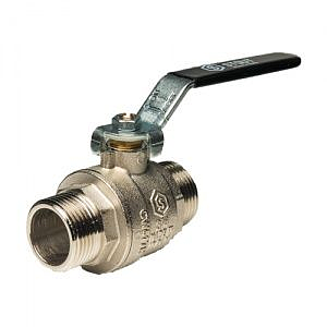 Кран шаровой полнопроходной STOUT - 1 1/4' (НР/НР, PN40, Tmax 150°С, ручка-рычаг черная)