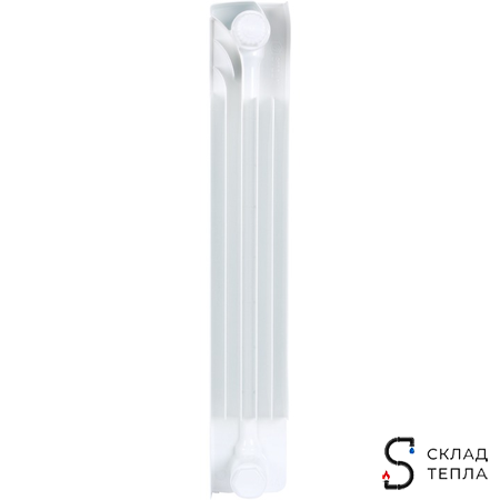 Радиатор биметаллический STOUT SPACE 500 - 8 секций с нижним подключением. Вид 6.