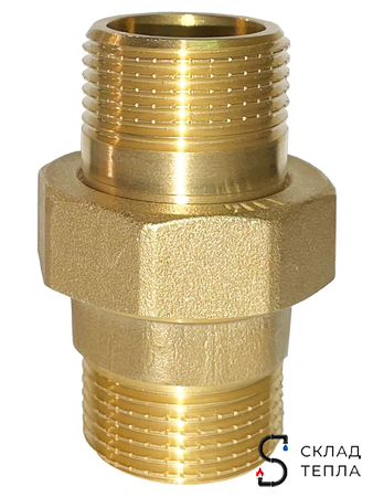 Соединение быстроразъемное (американка) латунное TIM - 3/4" (НР/НР, 1шт). Вид 3.