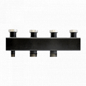 Коллектор котельной разводки Rommer - 1'1/2 на 2 контура 1'1/2 (до 85 кВт, черная сталь)