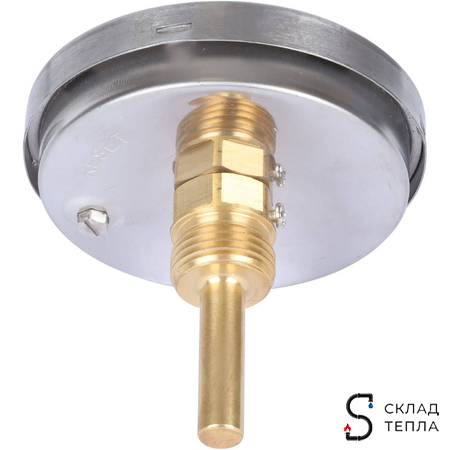 Термометр аксиальный РОСМА - 1/2" (D80 мм, шкала 0-120°C, с погружной гильзой 46 мм). Вид 6.