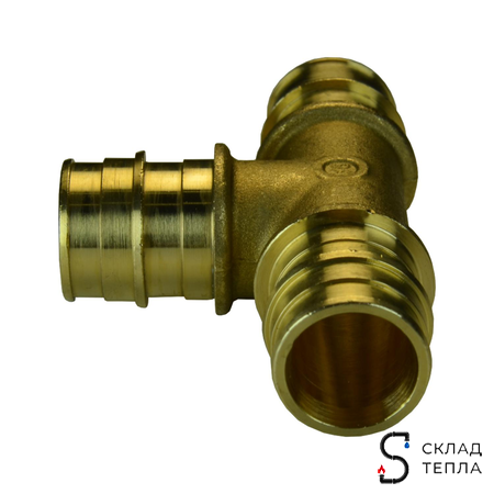 Тройник РОС - 40 латунный для труб из сшитого полиэтилена (аналог Uponor и Usystems). Вид 3.