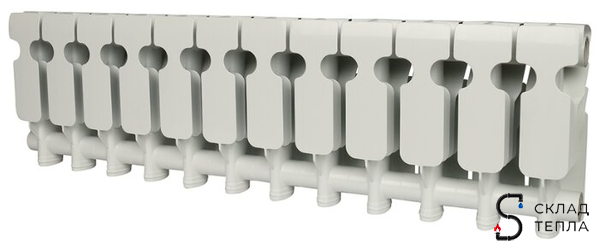 Радиатор алюминиевый ROMMER Plus 200 - 13 секций. Вид 3.
