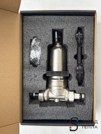 Фильтр промывной с манометром VALFEX - 1" (никелированный). Вид 9.