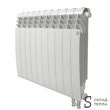 Радиатор биметаллический Royal Thermo BiLiner 500 V Bianco Traffico (Н) (Белый) - 10 секций. Вид 1.