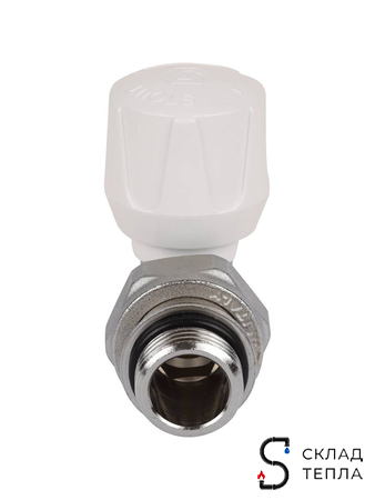 Клапан ручной терморегулирующий угловой STOUT - 1/2" с доп. уплотнением. Вид 5.