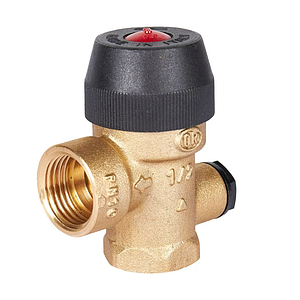 Клапан предохранительный STOUT - 1/2' х 1/2' (ВР/ВР, Рн 3 бар, с выходом под  манометр 1/4', OR)