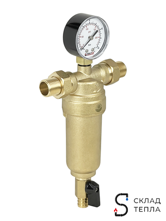 Фильтр промывной с манометром VALFEX - 3/4". Вид 1.