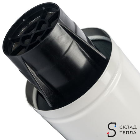 Комплект прохода через стену для коаксиального дымохода STOUT D60/100 мм (для Vaillant, Protherm). Вид 4.