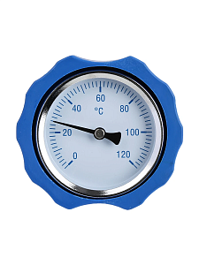 Термометр с ручкой крана для насосных групп Zeissler (синий)