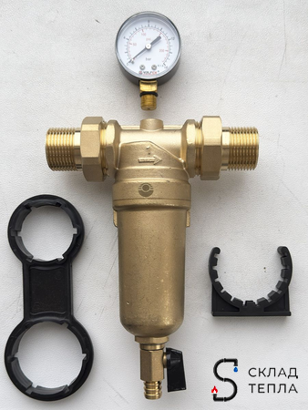 Фильтр промывной с манометром VALFEX - 3/4". Вид 6.