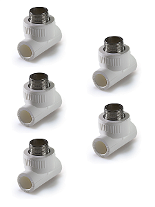 Тройник комбинированный с наружной резьбой TIM - 20 x 1/2" (комплект- 5 шт.) Тройник комбинированный с наружной резьбой TIM - 20 x 1/2' (комплект- 5 шт.)