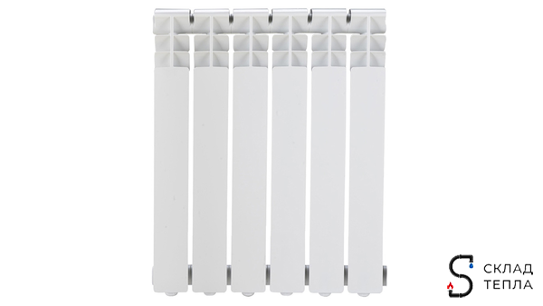 Радиатор алюминиевый ROMMER Optima 500 - 6 секций. Вид 1.