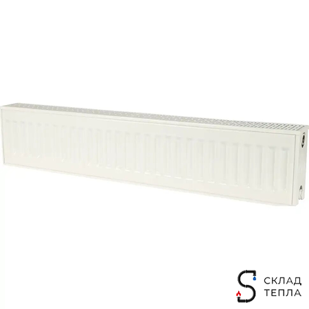 Радиатор стальной KERMI FKO 22 - высота 200 мм, длина 3000 мм с боковым подключением. Вид 3.