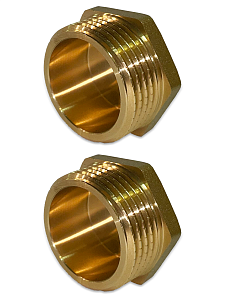Заглушка латунная с наружной резьбой TIM - 1 1/2' (2шт.)