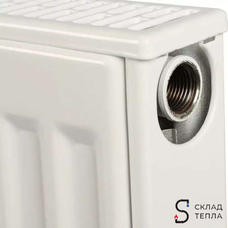 Радиатор стальной KERMI FKO 12 - высота 500 мм, длина 500 мм с боковым подключением. Вид 8.