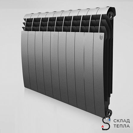 Радиатор алюминиевый Royal Thermo Biliner Alum 500 Silver Satin  - 10 секций. Вид 1.